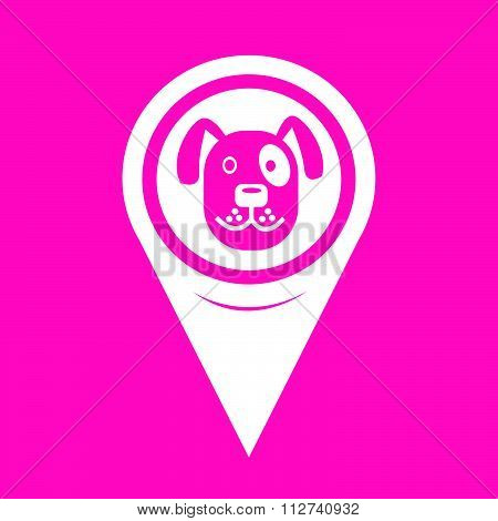 Map Pin Pointer Dog Icon