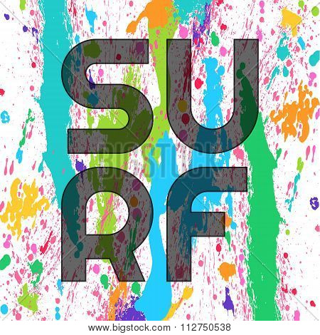 surf typography, t-shirt graphics