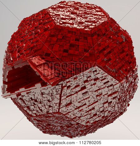 Hedron Space Station In Red