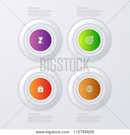 Vector illustration of infographics four options