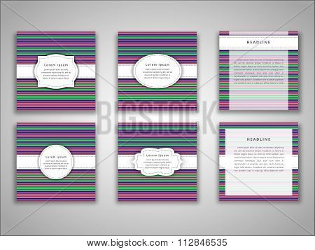 Set Of Vector Brochure Front And Back Side Templates In Abstract Style .