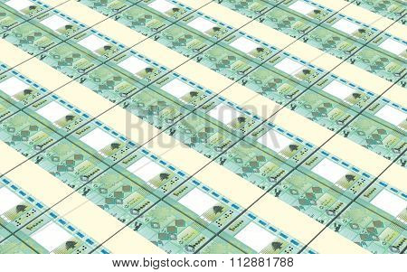 Lebanese pounds bills stacks background. Computer generated 3D photo rendering.