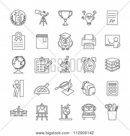 Education outlines vector icons