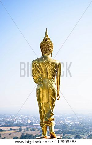 Walking Buddha Statue
