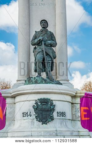 Narbonne - France - 08 December 2015: Soldiers Tribute