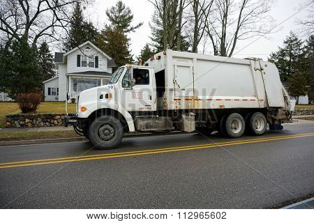 White Garbage Truck