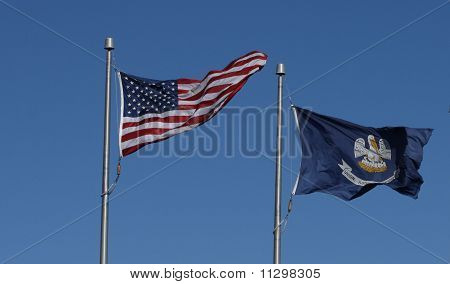 American und Louisiana-flags