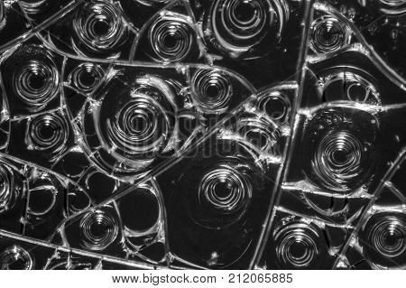 microscopic detail of some dried egg white in dark back