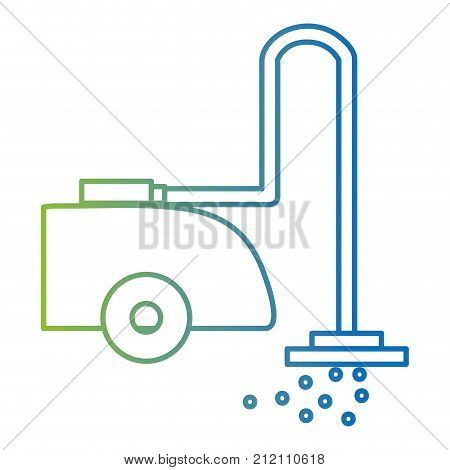 line vacuum cleanner machine electric equipment vector illustration