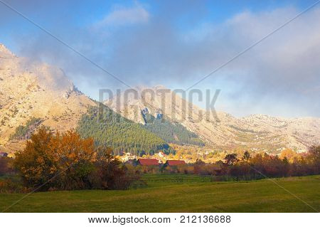 Beautiful autumn in  Lovcen National Park. Montenegro