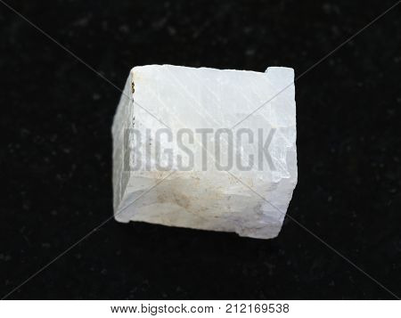 Rough White Calcite Stone On Dark Background