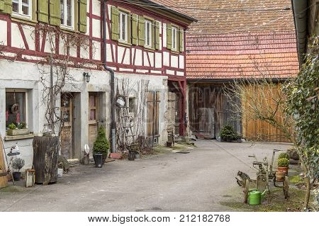 rural impression at a small village named Oberregenbach near Langenburg in Hohenlohe a area in Southern Germany
