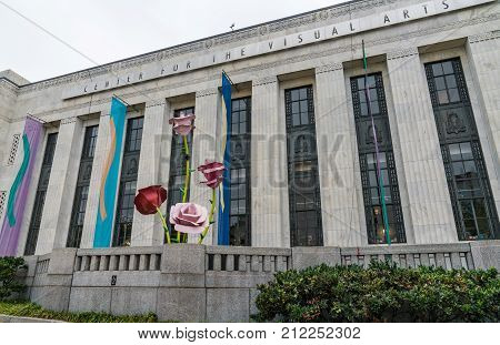 NASHVILLE, TN - OCTOBER 9, 2017: Facade of the Frist Center for the Visual Arts in Nashville, Tennessee
