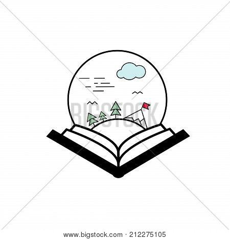 Vector illustration of an Open Book Paysage
