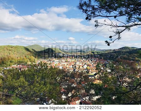 Village View From A Mountain In Rheinland Pfalz Region