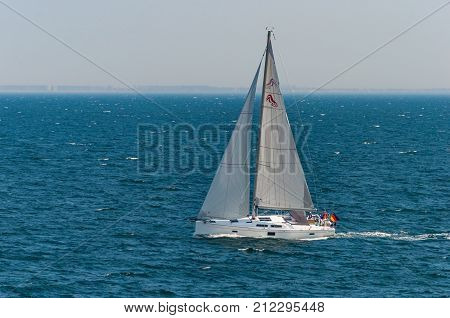 German Sailboat On The Sea