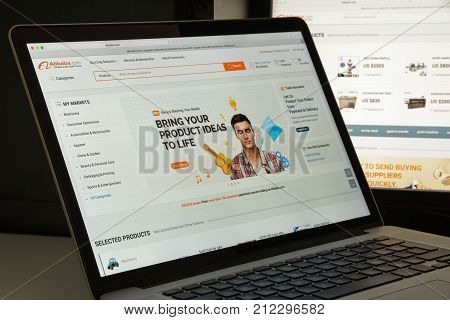 Milan, Italy - August 10, 2017: Alibaba Website Homepage. It Is A Chinese E-commerce Company. Alibab