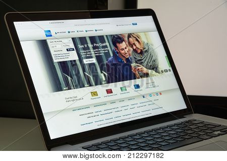 Milan, Italy - August 10, 2017: American Express Bank Website Homepage. Also Known As Amex, Is An Am