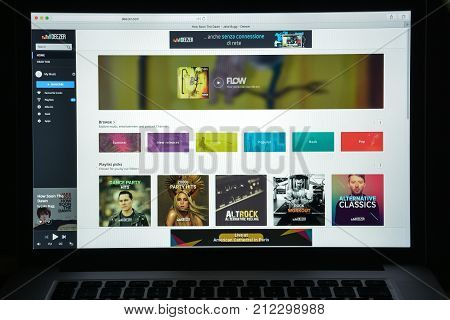 Milan, Italy - August 10, 2017: Deezer Website Homepage. It Is An Internet-based Music Streaming Ser
