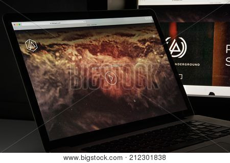 Milan, Italy - August 10, 2017: -linkin Park Website Homepage.  Linkin Park Logo Visible.