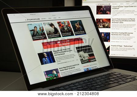 Milan, Italy - August 10, 2017: Stereogum Website Homepage. It Is A Daily Internet Publication That
