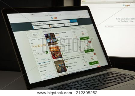 Milan, Italy - August 10, 2017: Trivago Website Homepage. It Is A German Multinational Technology Co
