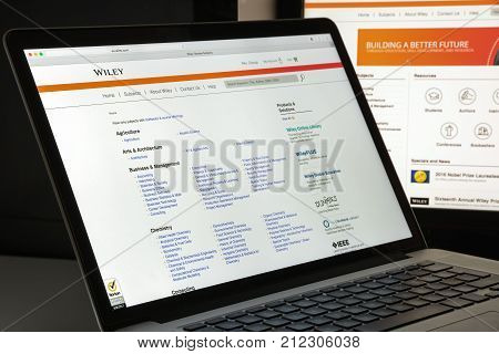 Milan, Italy - August 10, 2017: Wiley.com Website Homepage. It.is A Global Publishing Company That S