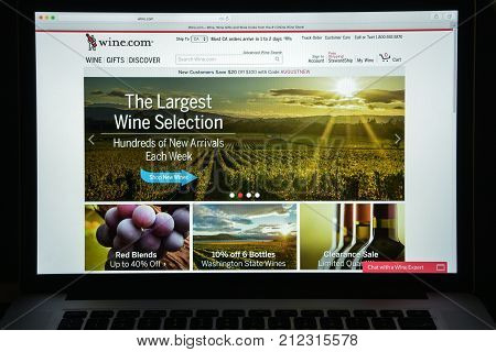 Milan, Italy - August 10, 2017: Wine.com Website Homepage. It Is A San Francisco Based Online Wine R