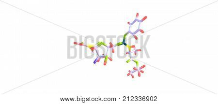 Sofosbuvir Molecular Structure Isolated On White
