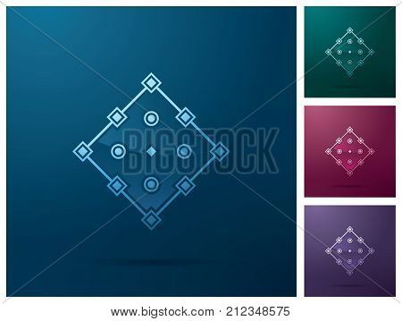 Graphic design element, square anchor point icon design, vector illustration in four color variables