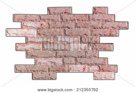 sample of natural building decorative stone on a white background close-up