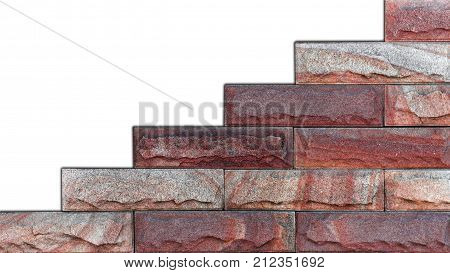 sample of natural building decorative stone on a white background