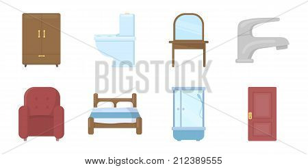 Furniture and interior icons in set collection for design.Home furniture vector symbol stock  illustration.