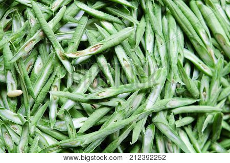 Image of Fresh sliced yardlong bean background