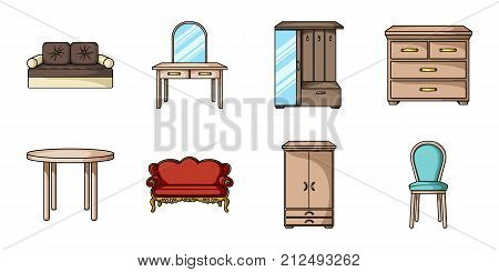 Furniture and interior icons in set collection for design.Home furniture vector symbol stock  illustration.