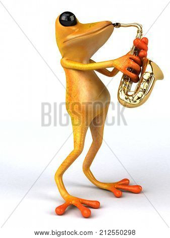 Fun frog - 3D Illustration