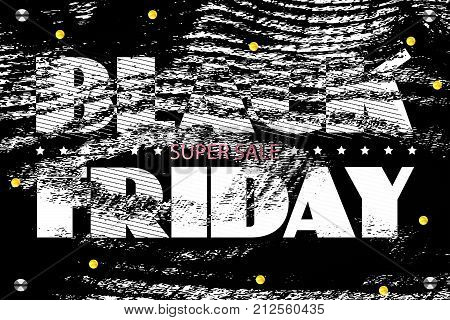 Black friday sale banner template design. Vintage style. Grunge wood texture. Vector illustration EPS 10.