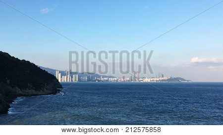 City View From Oryukdo Skywalk In Busan