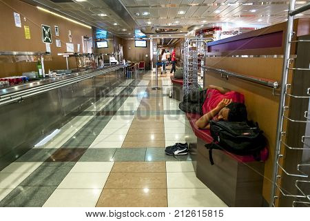Palermo.Italy.27 may 2017.The passengers of the ferry 