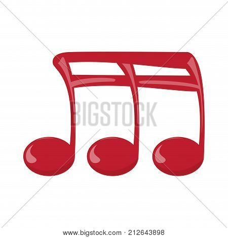 Isolated musical note, Sixteenth note, Vector illustration