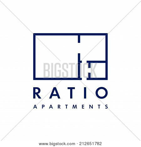 Real estate vector logo design template for corporate identity. Apartment plan icon template layout.