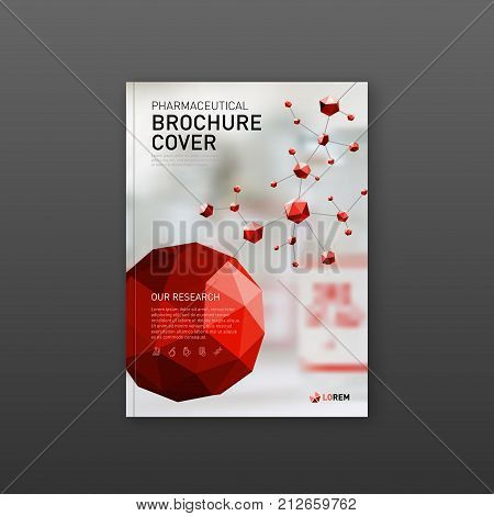 Medical brochure cover template, flyer design layout. Applicable for catalog, leaflet, flyer or poster for pharmacy business.
