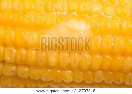 Cooked Corn Cob With Butter. Milho Verde