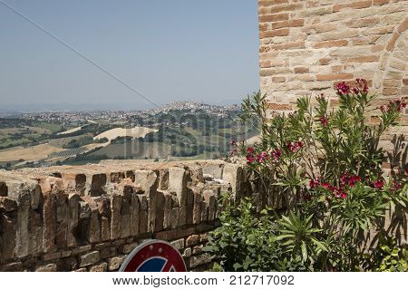 Sant'Elpidio a Mare (Fermo Marches Italy): historic town. View on the country landscape at summer