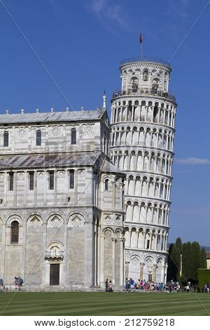 Miracles Square with its famous inclined tower of Pisa