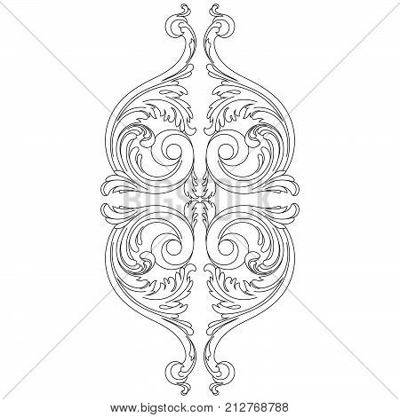 Black vintage ornament, baroque ornament, scroll ornament, engraving ornament, border ornament, floral ornament, retro pattern, antique pattern, style acanthus pattern, foliage pattern, swirl pattern decorative pattern, filigree pattern. vector