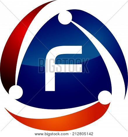 Online Marketing Business Distribution Technology Letter F Design Template Vector