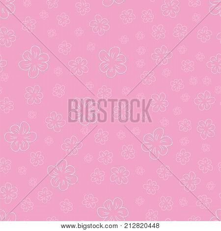 Floral Seamless Background, Lot Of Flowers, Abstract Pattern