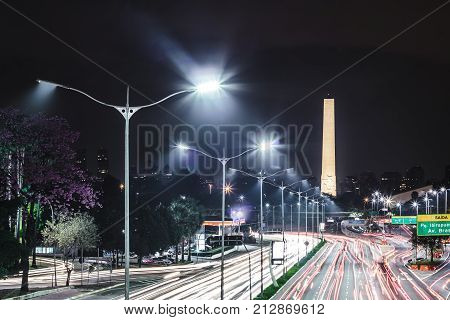 Traffic At Avenue 23Th Of May (avenida 23 De Maio) In San Paulo (sao Paulo), Brazil (brasil)