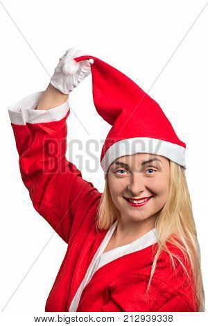 Girl In Costume Santa Claus